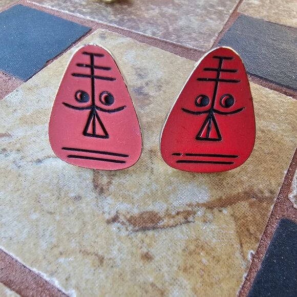 Speidel Other - Vintage SPEIDEL Funny Face Silver and Red Cuff Links